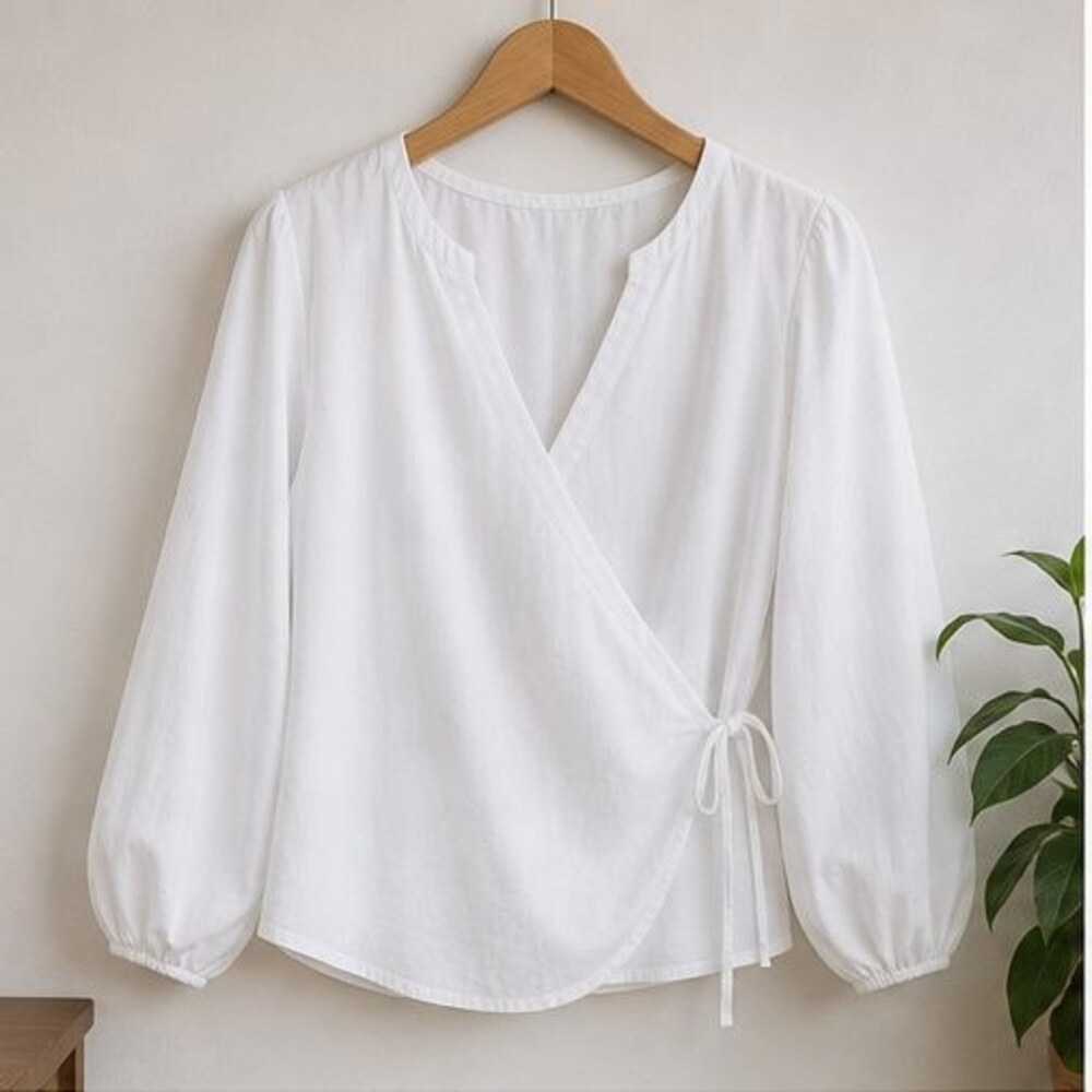 White V Neck Top